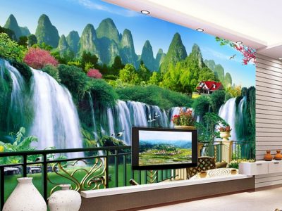 3D-alam-wallpaper-Mural-besar-ruang-tamu-TV-background-wallpaper-Dinding-lukisan-angsa-jatuh